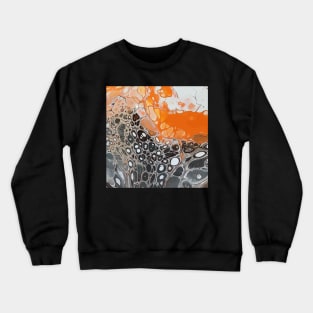 Black and Orange, Acrylic Organic Textures - WelshDesignsTP001 Crewneck Sweatshirt